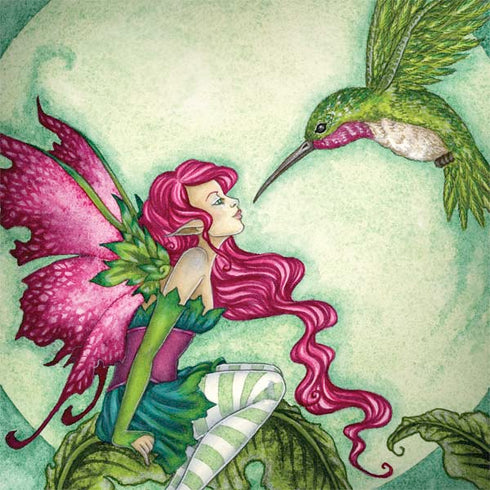 Flirting Fairy and Hummingbird by Amy Brown MacBook Skins